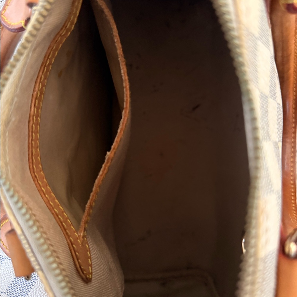 Louis Vuitton Damier Azur Canvas Satchel with Vachetta Leather Handles - Picture 14 of 14